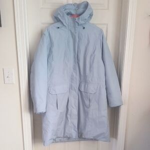 Lands' End Women's Light Blue Hooded Ski Jacket